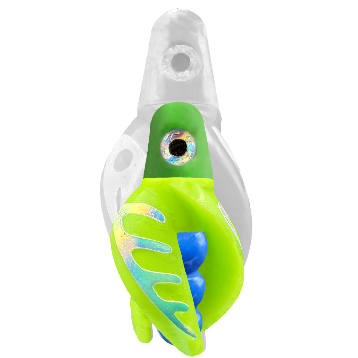 TailSpin Scud MINI H-Green B-Blue T-Chartreuse (Comb Glow-MoonJelly)