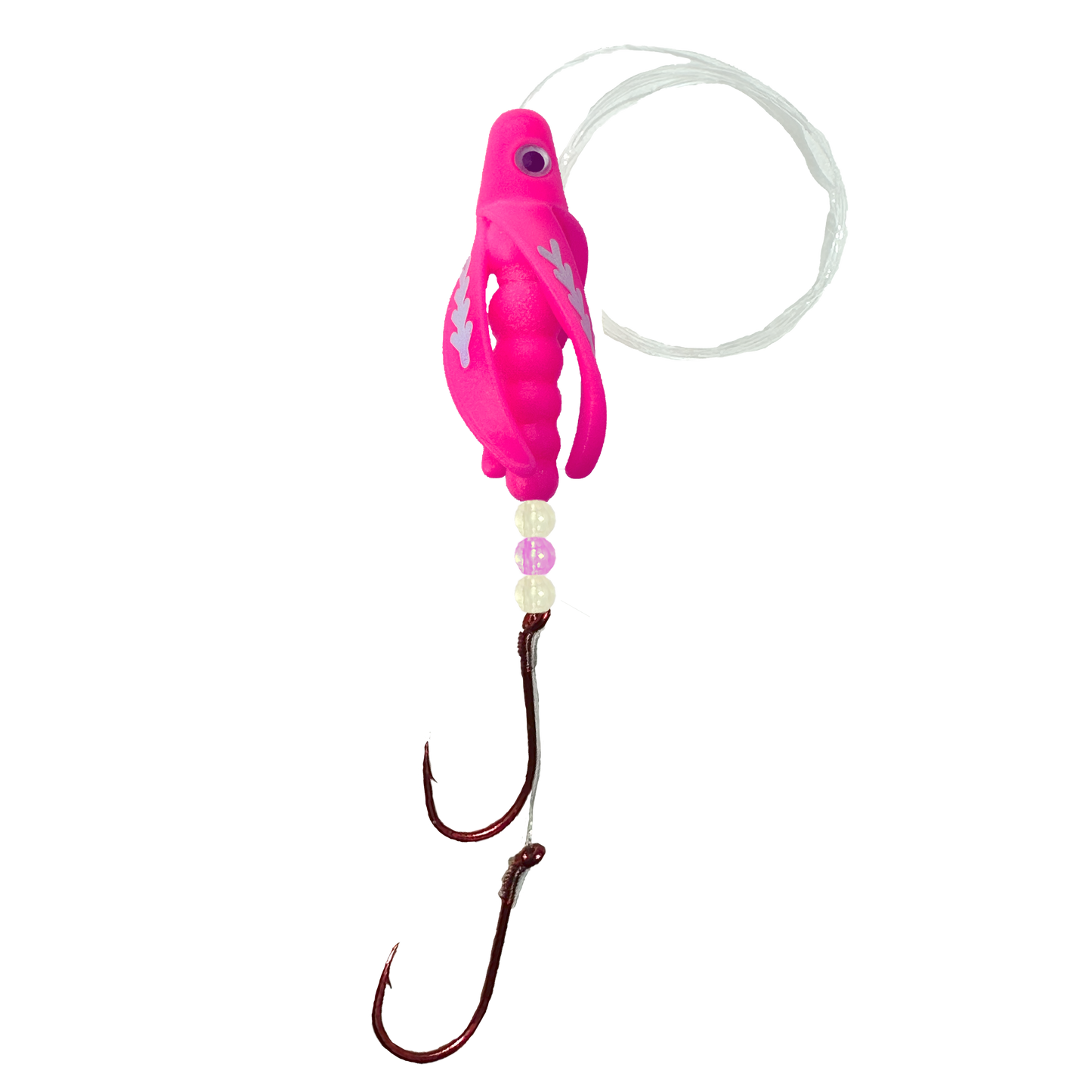 TailSpin Scud Rigged Fluo Pink (Fishbone MoonJelly)