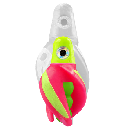 TailSpin Scud MINI H-Chartreuse B-Green T-Pink (Stripe Glow-Chartreuse)