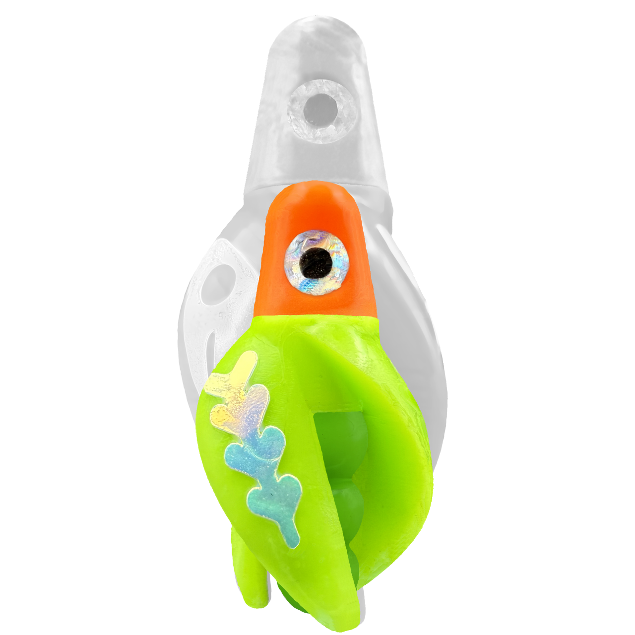 TailSpin Scud MINI H-Orange B-Green T-Chartreuse (Fishbone Glow-MoonJelly)