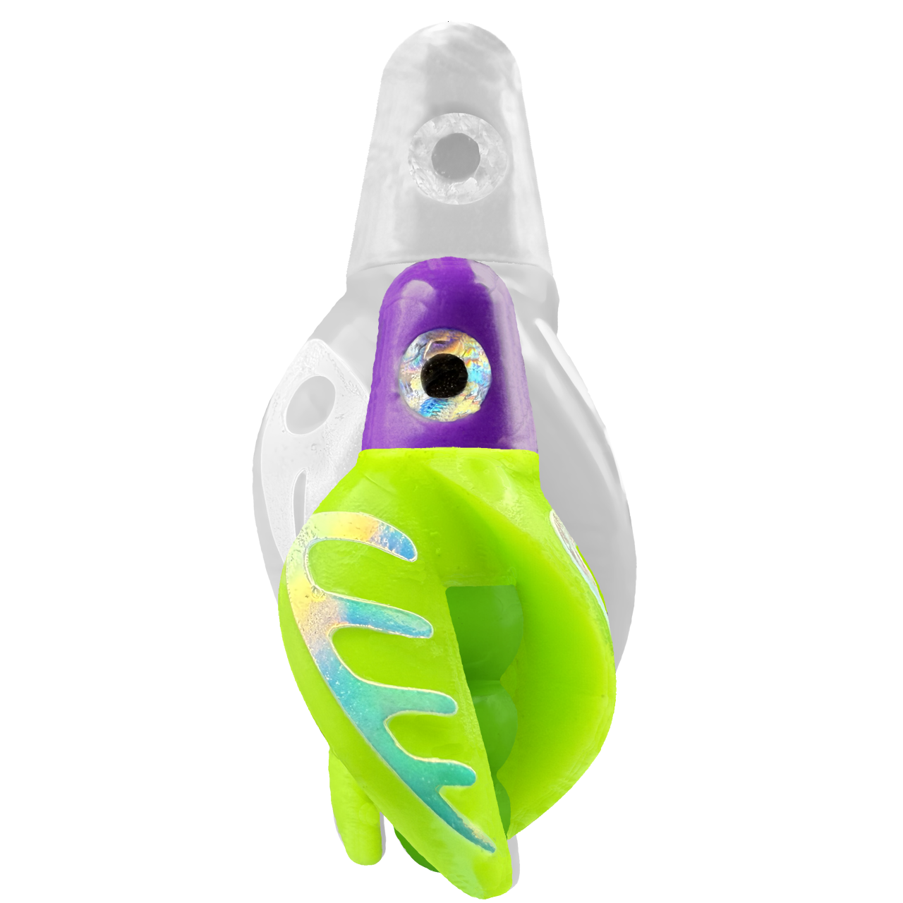 TailSpin Scud MINI H-Purple B-Green T-Chartreuse (Comb Glow-MoonJelly)