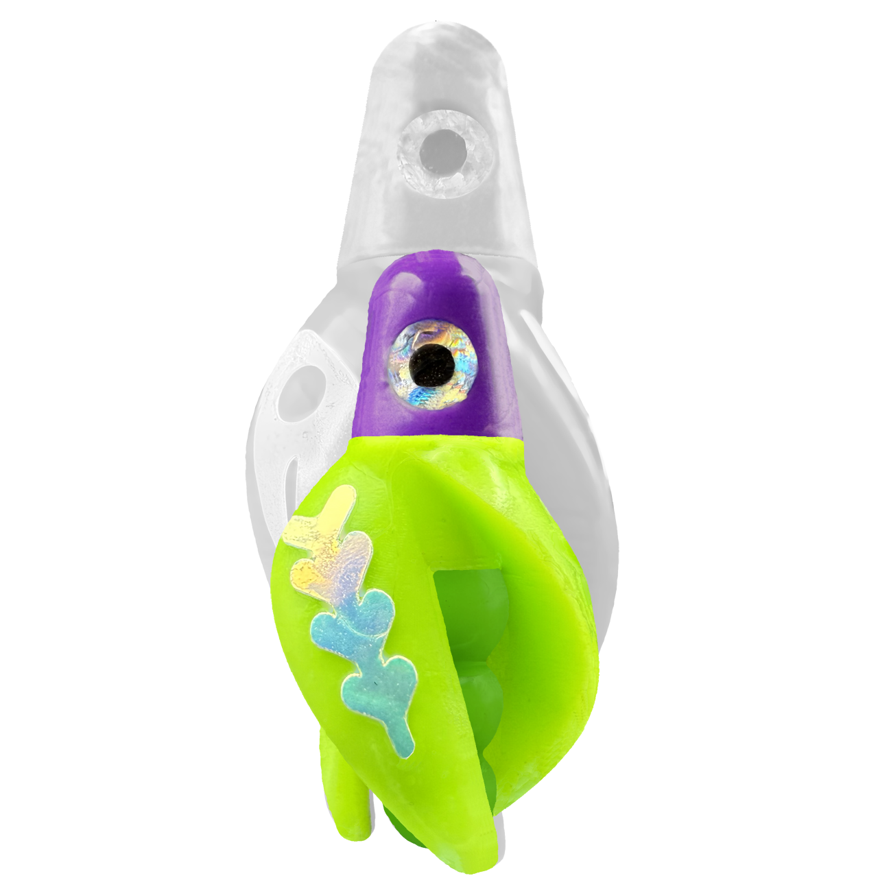 TailSpin Scud MINI H-Purple B-Green T-Chartreuse (Fishbone Glow-MoonJelly)