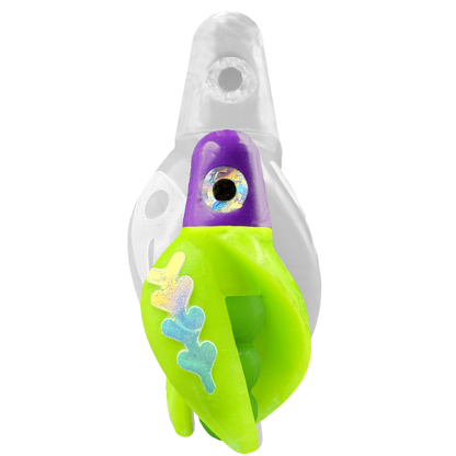TailSpin Scud MINI H-Purple B-Green T-Chartreuse (Fishbone Glow-MoonJelly)