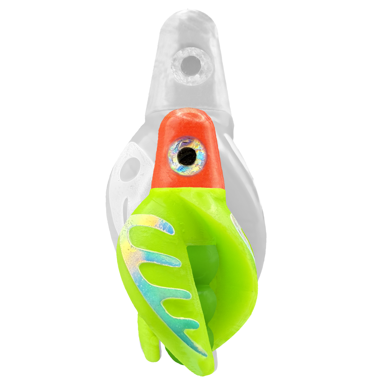 TailSpin Scud MINI H-Red B-Green T-Chartreuse (Comb Glow-MoonJelly)