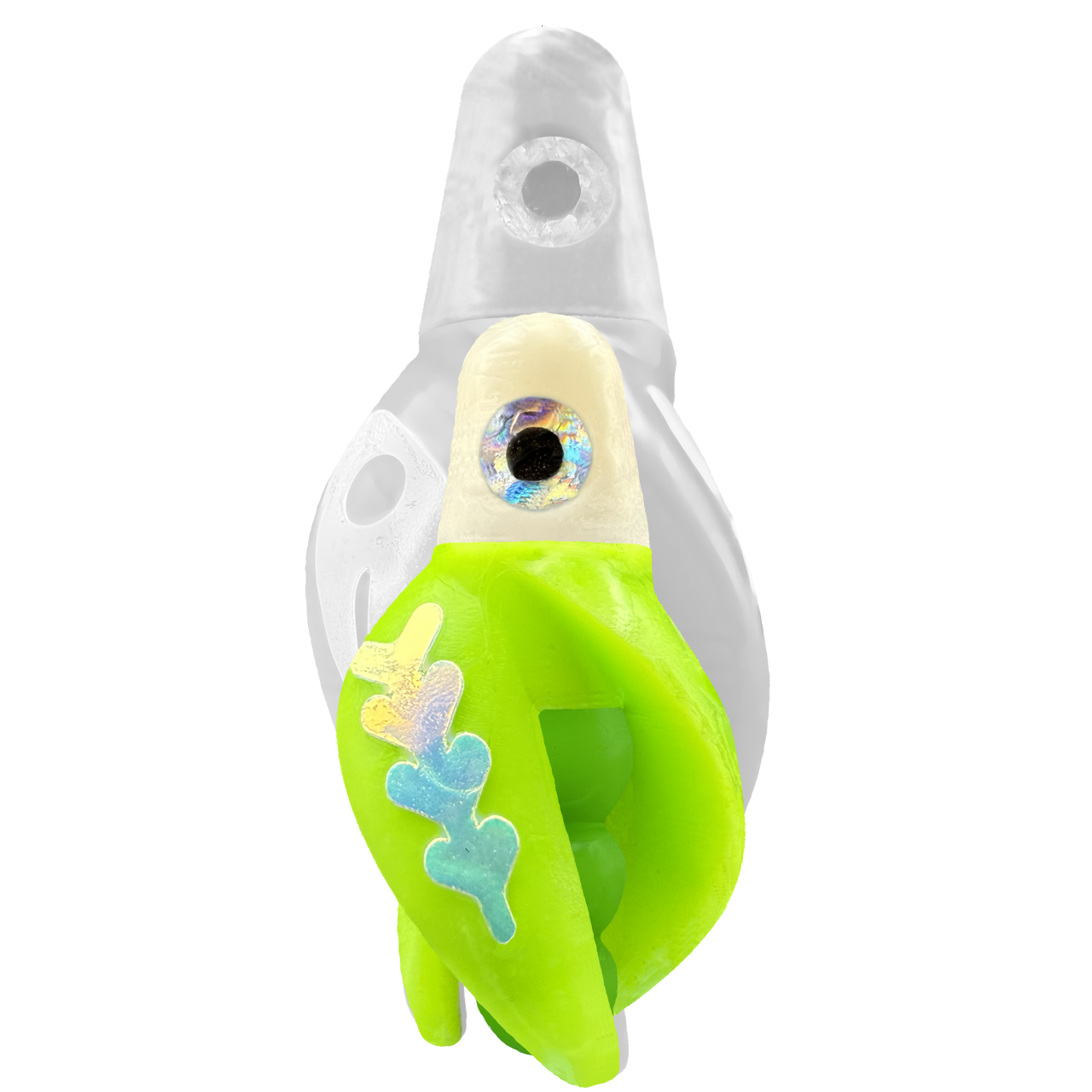 TailSpin Scud MINI H-White B-Green T-Chartreuse (Fishbone Glow-MoonJelly)
