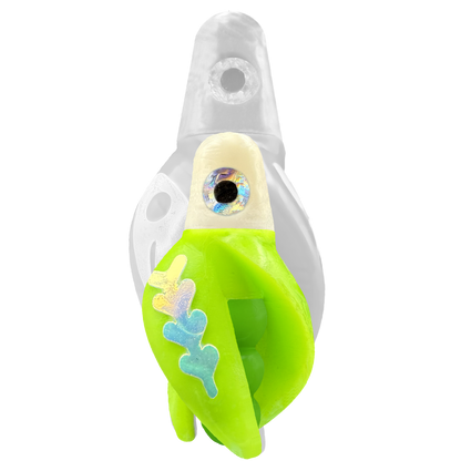 TailSpin Scud MINI H-White B-Green T-Chartreuse (Fishbone Glow-MoonJelly)