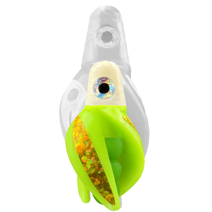 TailSpin Scud MINI H-White B-Green T-Chartreuse (Stripe Gold)