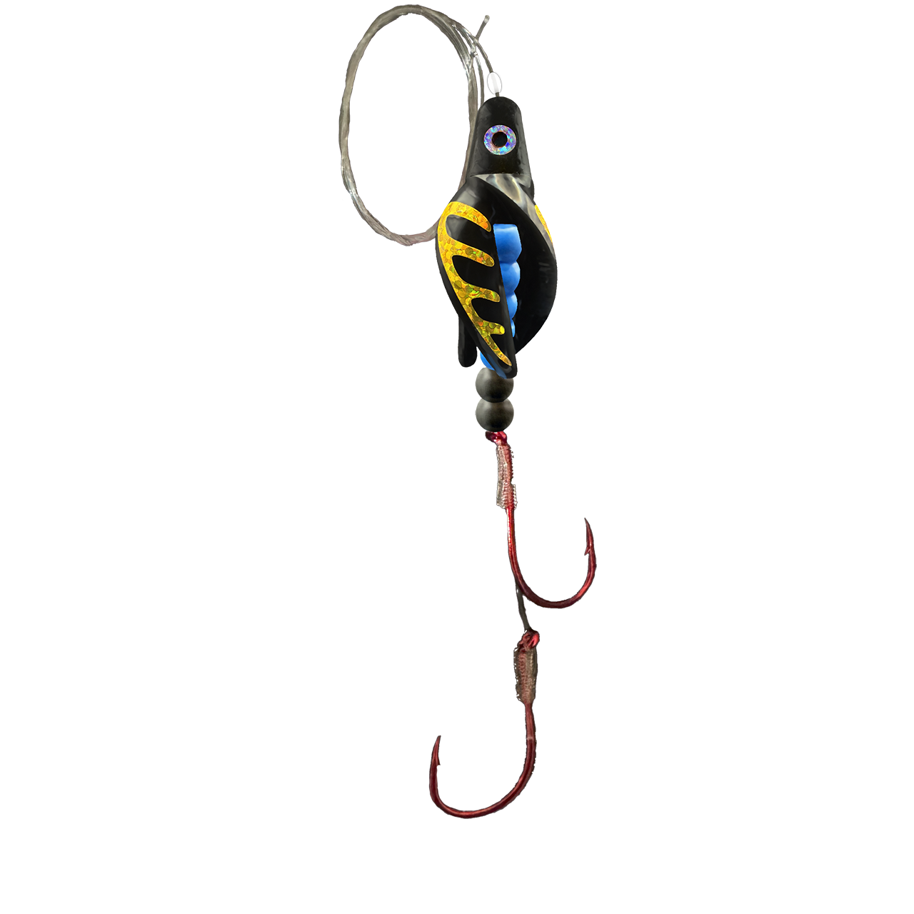 TailSpin Scud H-Black B-Blue T-Black (Comb Gold)  Salmonoid Lures LLC