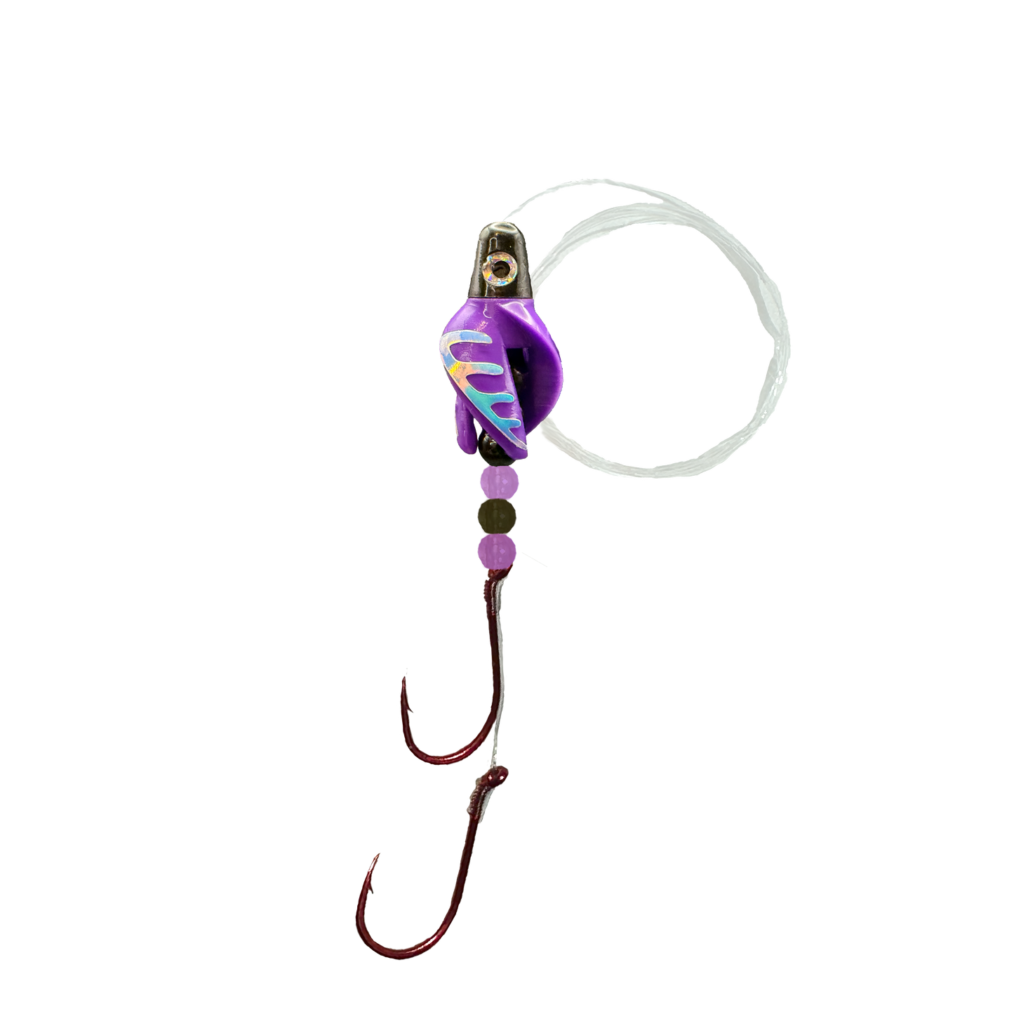 TailSpinMini-Scud Fluo Purple Black (Glow Moonjelly) Kokanee Lure