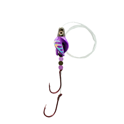 TailSpinMini-Scud Fluo Purple Black (Glow Moonjelly) Kokanee Lure