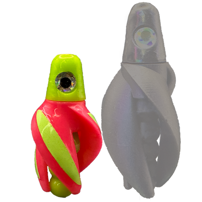 TailSpinMini-Scud Fluo Chartreuse Pink (Glow Green) Kokanee Lure