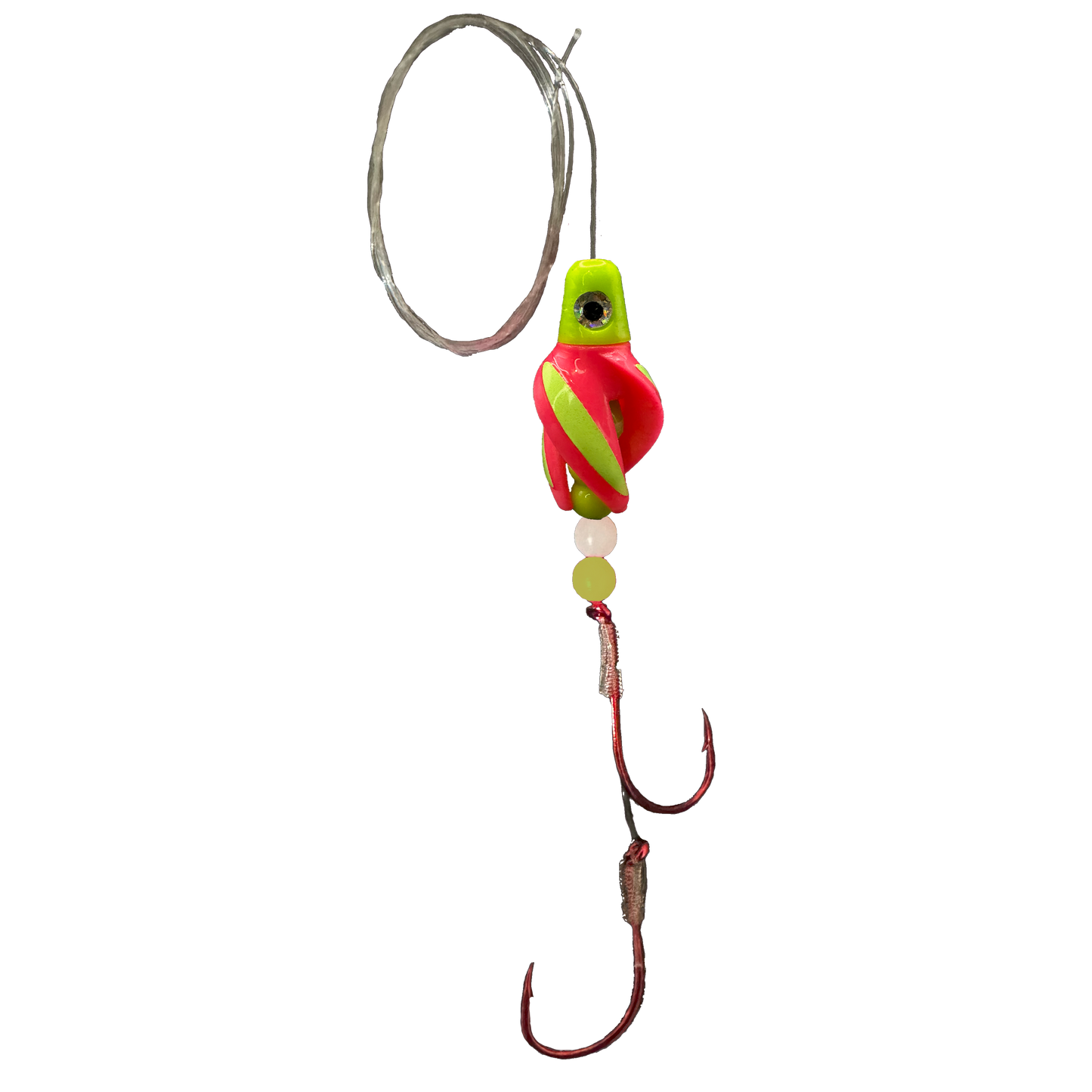 TailSpinMini-Scud Fluo Chartreuse Pink (Glow Green) Kokanee Lure
