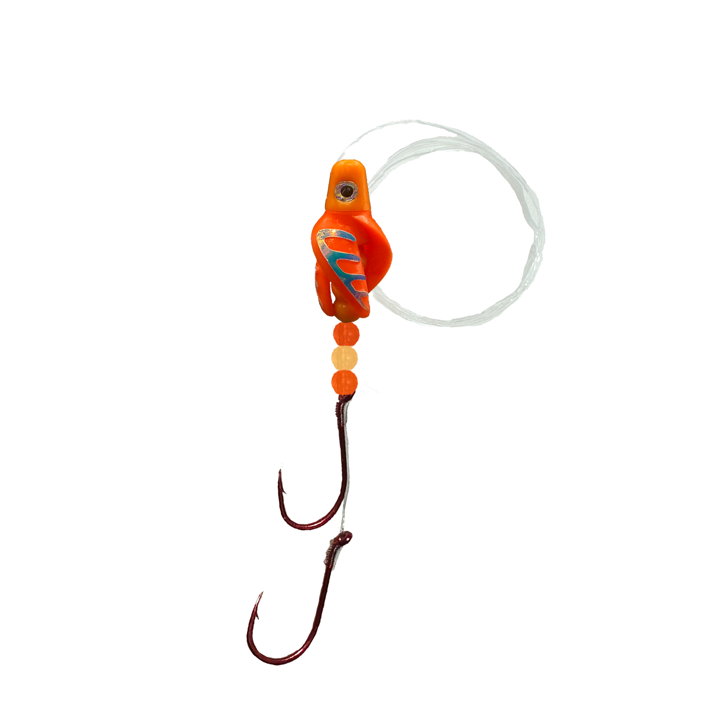 TailSpinMini-Scud Fluo Mango Orange (Glow Moonjelly) Kokanee Lure