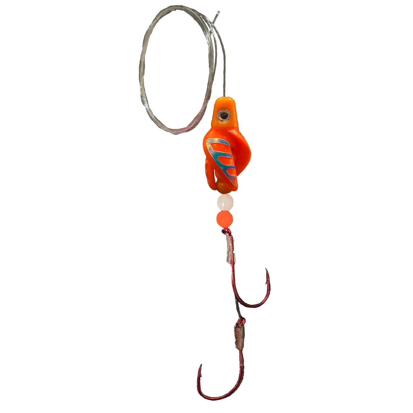TailSpinMini-Scud Fluo Mango Orange (Glow Moonjelly) Kokanee Lure