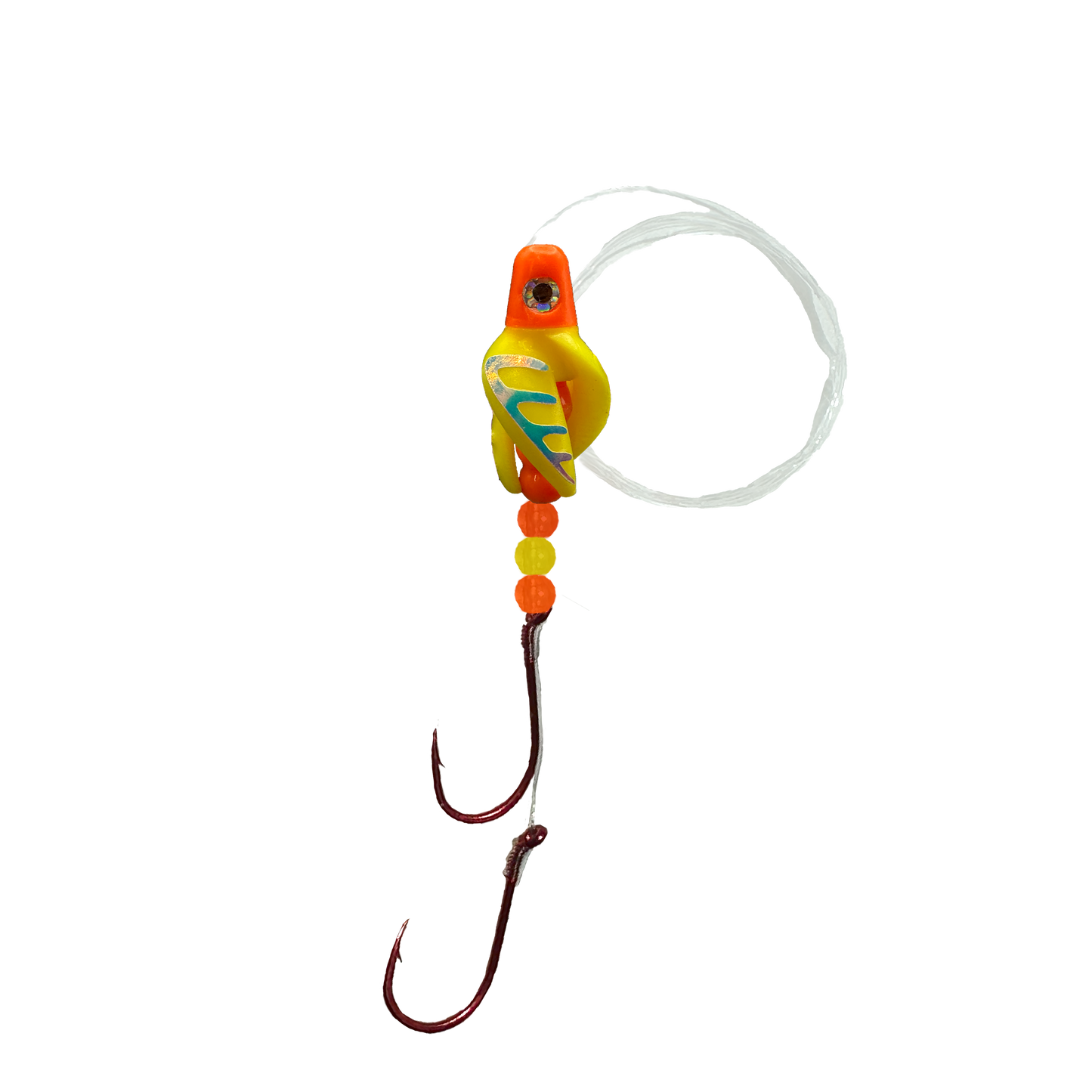 TailSpinMini-Scud Fluo Orange Yellow (Glow Moonjelly) Kokanee Lure