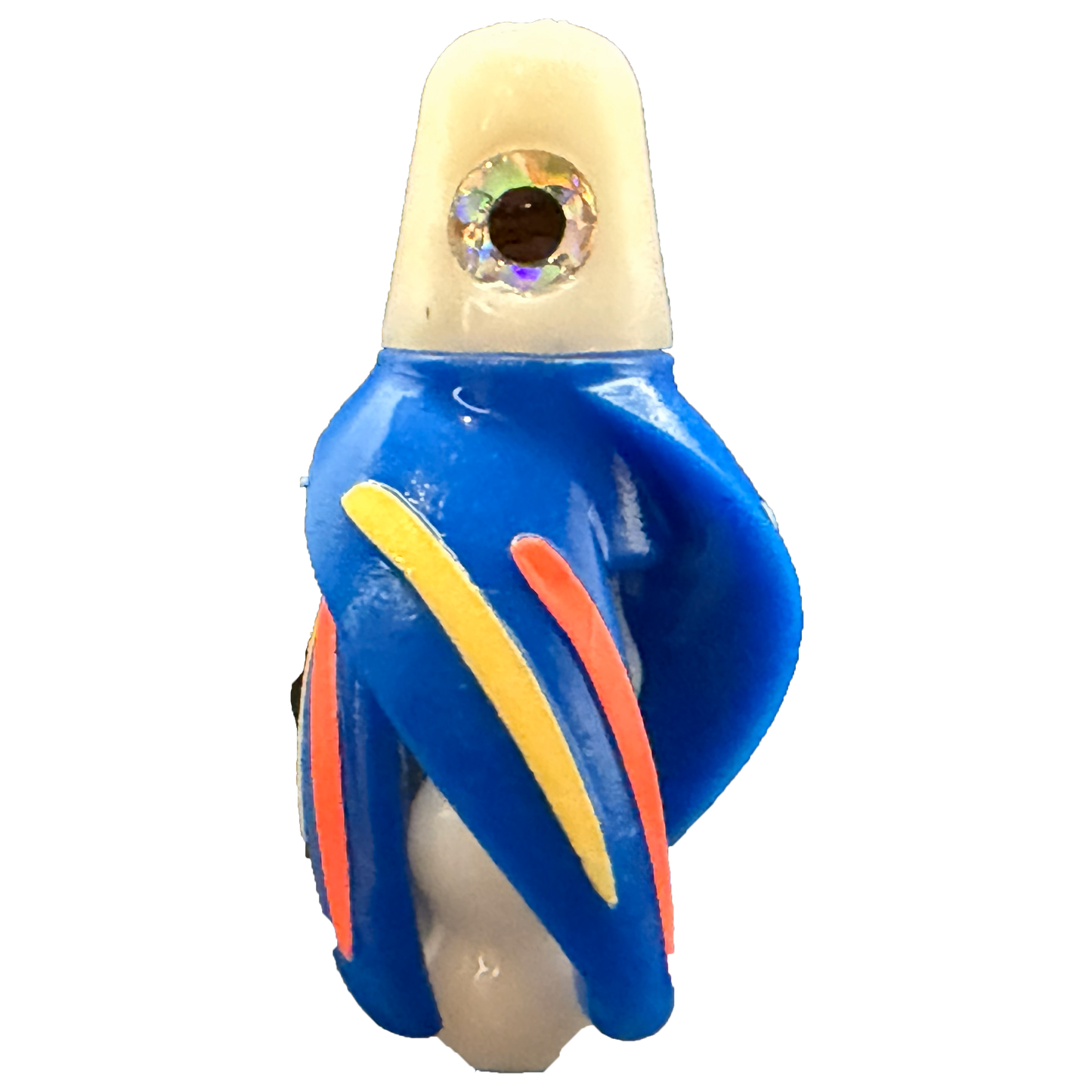 TailSpinMini-Scud Fluo White Blue (Glow Red Yellow) Kokanee Lure