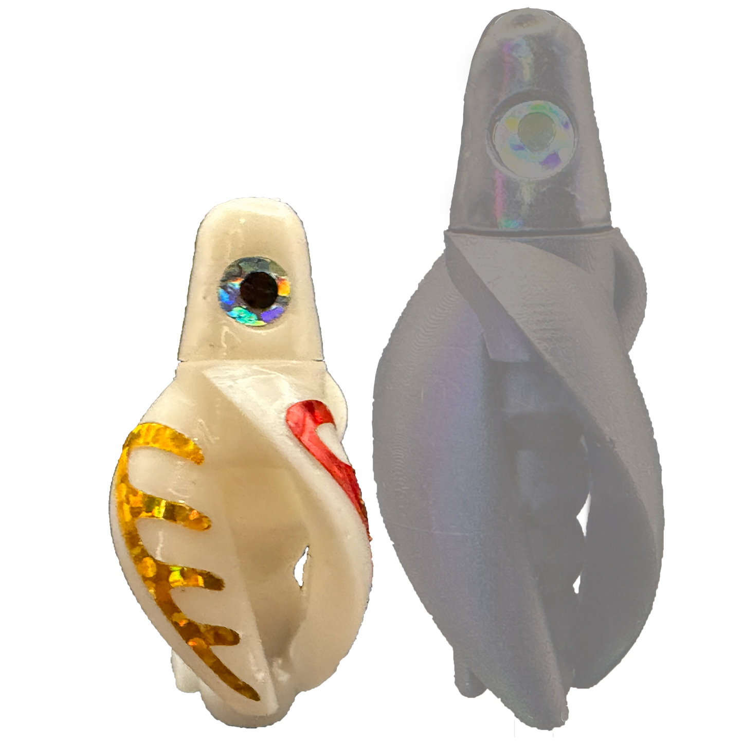 TailSpinMini-Scud Fluo White (Reflective Blue Red Gold) Kokanee Lure