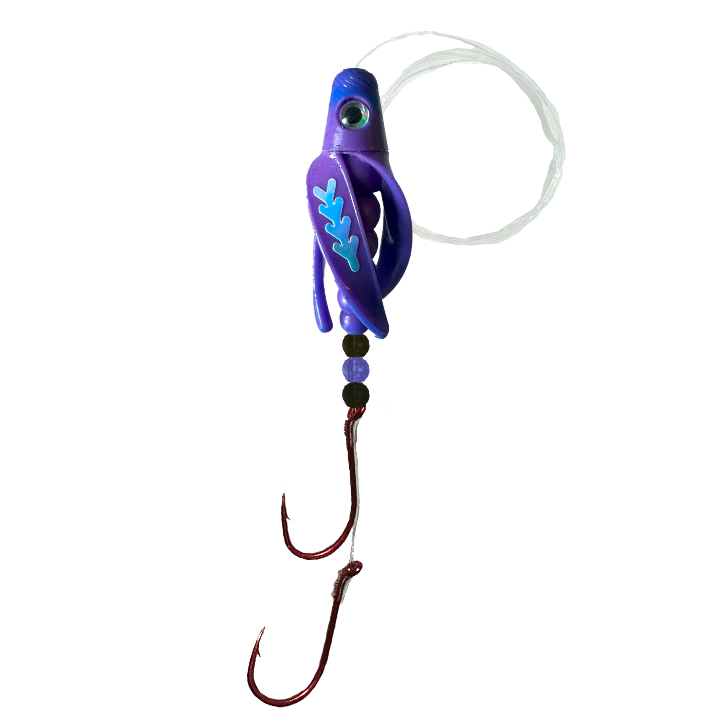 TailSpin Scud Rigged Fluo Purple Blue (FishBone MoonJelly)