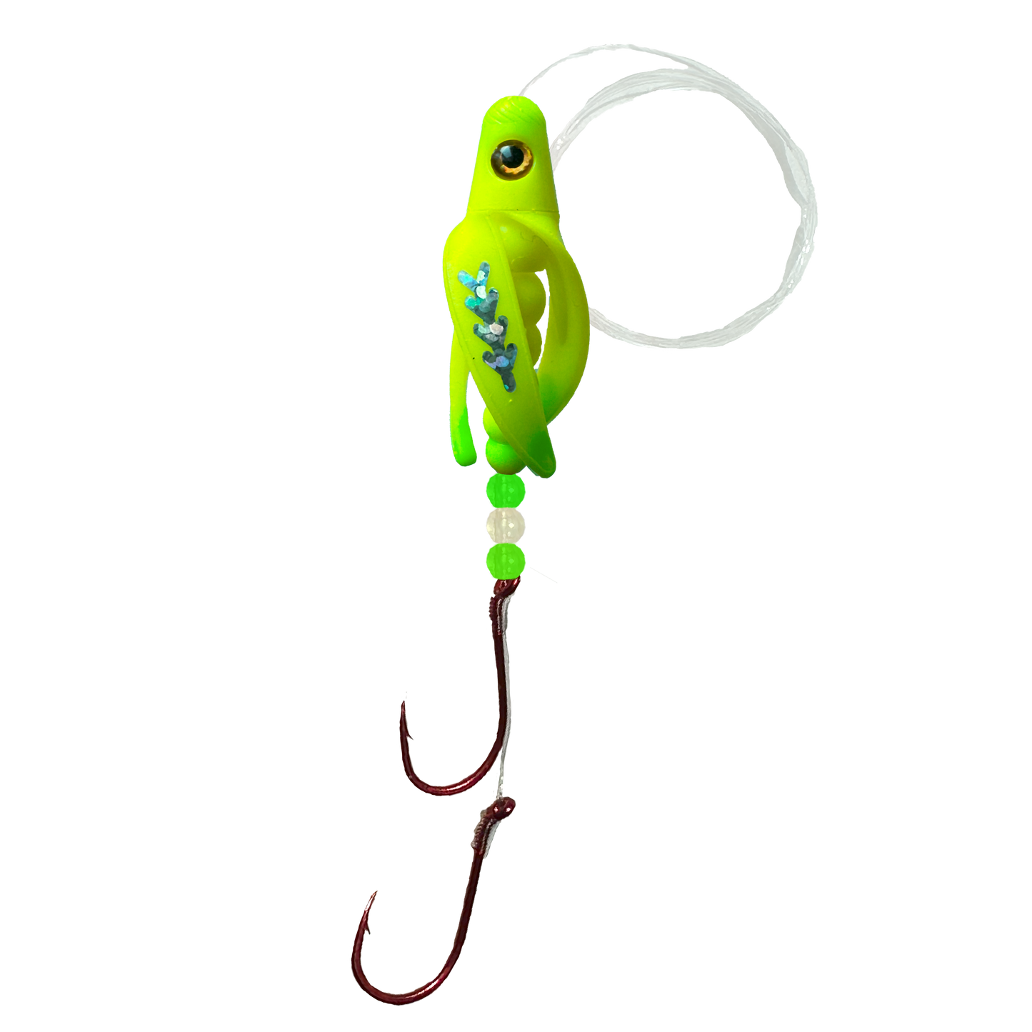 TailSpin Scud Fluo Yellow-LightGreen (Fishbone Silver)
