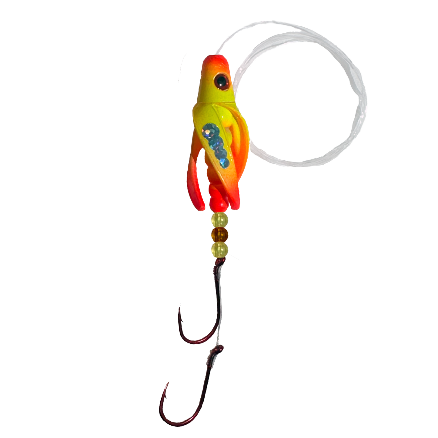 TailSpin Scud Rigged Fluo Yellow Orange (Circles Silver)
