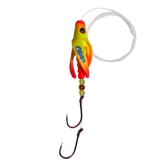 TailSpin Scud Rigged Fluo Yellow Orange (Circles Silver)