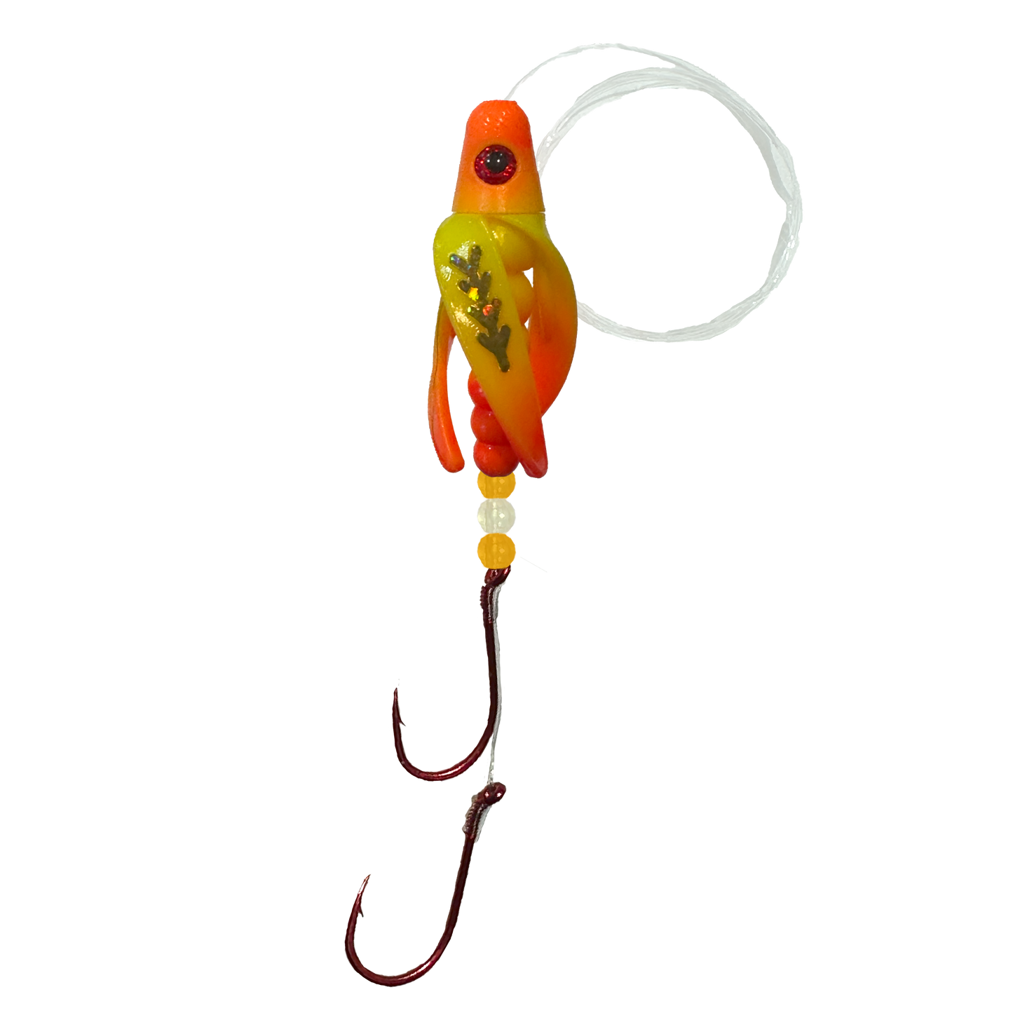 TailSpin Scud Rigged Fluo Yellow Orange (Fishbone Gold)
