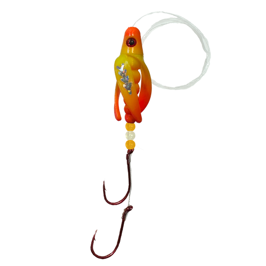 TailSpin Scud Rigged Fluo Yellow Orange (Fishbone Silver)